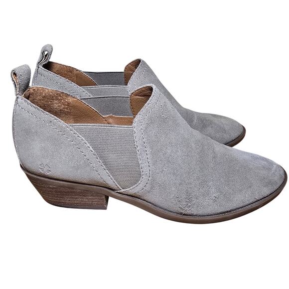 Lucky Brand Women's Fashion Fallon Boot Stonerock Oiled Suede Block Heel Size 8 - Picture 2 of 7